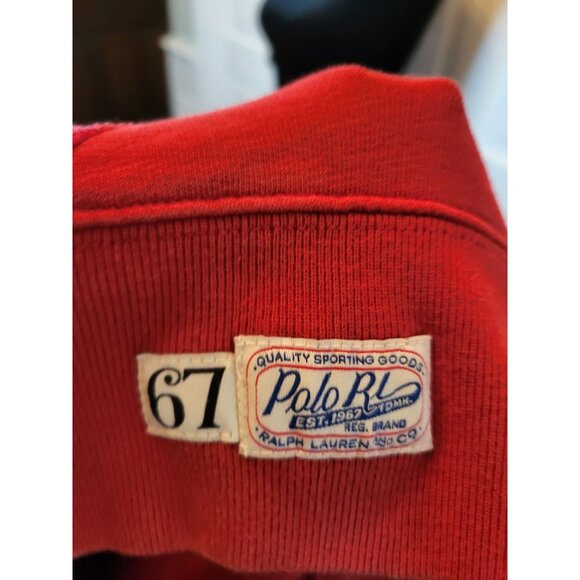 Vintage Red/Blue Y2K Ralph Lauren Polo Hoodie Patch Letters M Preppy Retro y2K - Picture 8 of 8